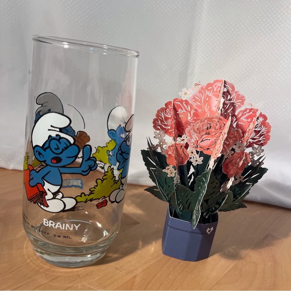 Smurfs Brainy Glass Vintage